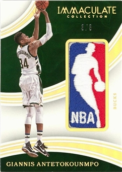2015/16 Panini "Immaculate Collection" #LM-GIA Giannis Antetokounmpo Game-Worn Jersey Card (#3/3)
